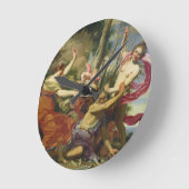 Zeit überwunden durch Jugend und Schönheit Runde Wanduhr (Winkel)