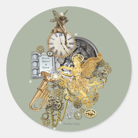 Zeit um 00 runder aufkleber (Vorderseite)