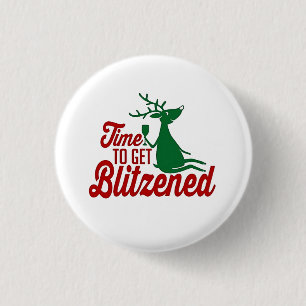 Zeit, um Blitzened Weihnachtsrentier zu bekommen Button