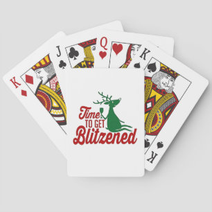 Zeit, um Blitzened Weihnachtsrentier zu werden Spielkarten