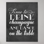 Zeit, um Champagner-Quote Chalkboard Hochzeit zu t Poster (Vorne)