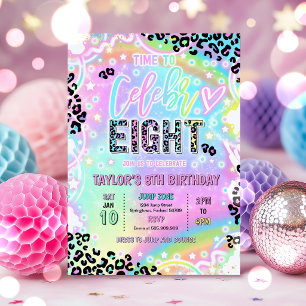 Zeit, um den 8. Geburtstag von Rainbow Leopard zu Einladung