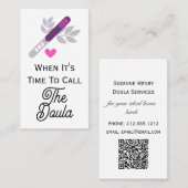 Zeit, um den Code Doula Pregnancy Heart qr aufzuru Visitenkarte (Vorne/Hinten)