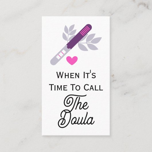 Zeit, um den Code Doula Pregnancy Heart qr aufzuru Visitenkarte (Vorderseite)