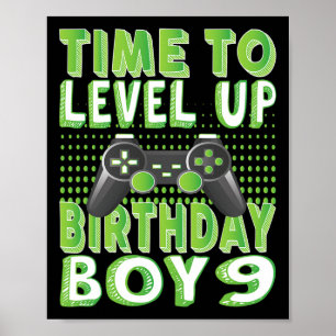 Zeit, um den Geburtstag des Jungen, der 9 Jahre al Poster