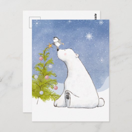 Zeit, um den Weihnachtsbaum Postkarte zu dekoriere (Vorne/Hinten)