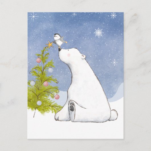 Zeit, um den Weihnachtsbaum Postkarte zu dekoriere (Vorderseite)