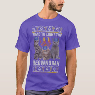 Zeit, um die Meownorah Cat Menorah Lover Ugu zu zü T-Shirt