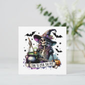 Zeit, um die Rote Skeleton Hexe zu umrühren Einladung (Stehend Vorderseite)