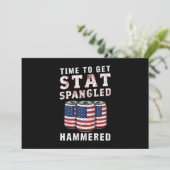 Zeit, um die Star Spangled Hammered Ber USA Flag Einladung (Stehend Vorderseite)