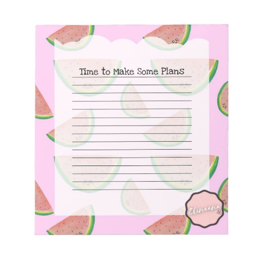 Zeit, um einige Pläne zu machen, anpassbare Wasser Notizblock (Vorderseite)