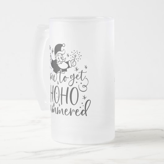 Zeit, um Ho Ho Hammered | XMAS Drinks Spaß Mattglas Bierglas (Vorderseite Links)