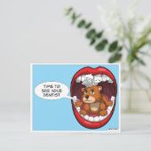 Zeit, um Ihren Zahnarzt zu sehen Postkarte (Stehend Vorderseite)