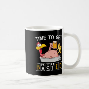 Zeit, um lustigen Truthahn-Bier-Thanksgiving-Od zu Kaffeetasse