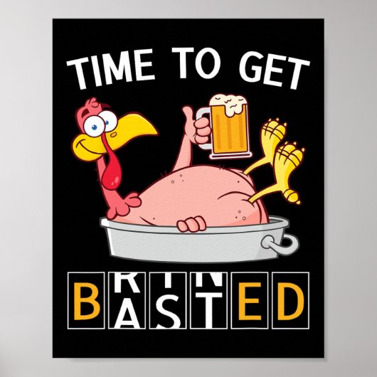 Zeit, um lustiger Truthahn-Bier-Thanksgiving-Od zu Poster (Vorne)
