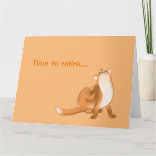 Zeit, um niedlichen kratzenden Fuchs in Rente zu h Karte