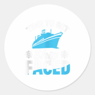 Zeit, um Schiff vor Kreuzfahrt zu bringen Runder Aufkleber