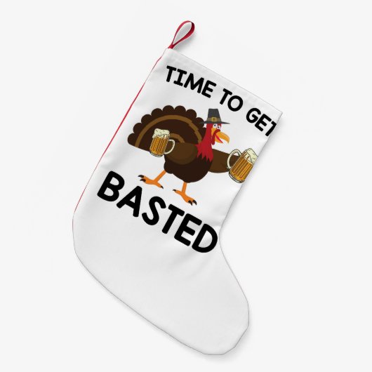 Zeit, um sich gebastetes Funny Beauty Türkei Ernte Kleiner Weihnachtsstrumpf (Vorderansicht (hängend))