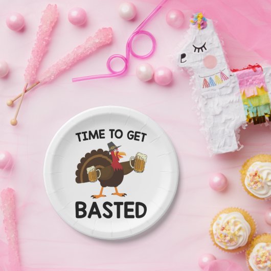 Zeit, um sich gebastetes Funny Beauty Türkei Ernte Pappteller (Party)