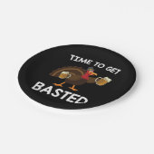 Zeit, um sich gebastetes Funny Beauty Türkei Ernte Pappteller (Schrägansicht)