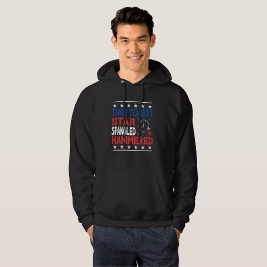 Zeit, um zu Star Spangled Hammered 4. Juli zu beko Hoodie (Vorne ganz)