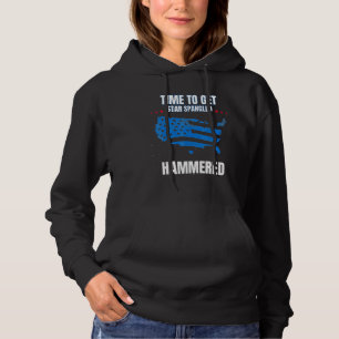 Zeit, um zu Star Spangled Hammered Celebratory Jul Hoodie