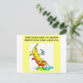 Zeit und Bananen Postkarte (Stehend Vorderseite)