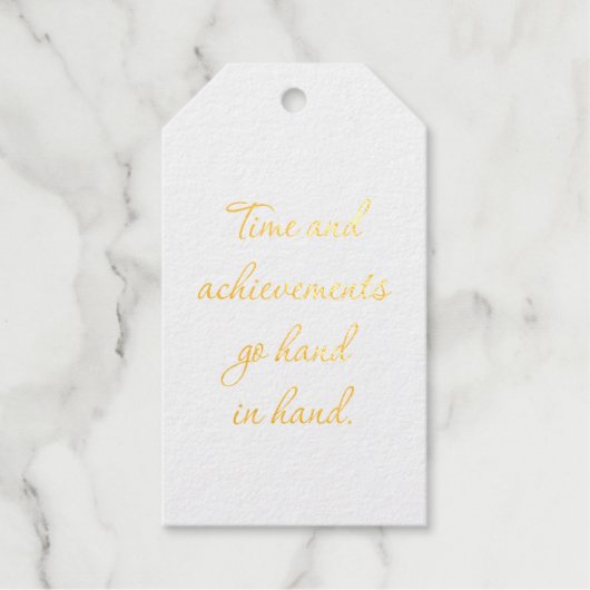 Zeit und Errungenschaften - Spendenmarke Geschenkanhänger (Vorderseite)