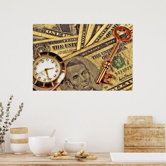 Zeit und Geld Poster (Küche)