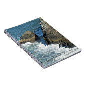 Zeit und Gezeitenkreuz Zitat Rocky Coastline Notizblock (Rechte Seite)