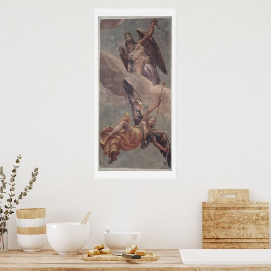 Zeit und Ruhm, von der Sakristin (Fresko) Poster (Küche)