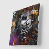 Zeit und Vorstellungskraft Quadratische Wanduhr (Winkel)