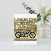 Zeit verbracht auf einem Motorrad Postkarte (Stehend Vorderseite)