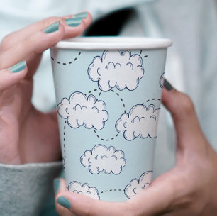 Zeit vergeht Flugzeug Wolken Geburtstag Pappbecher