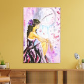 Zeit verlieren - Aquarellmalerei Leinwanddruck (Insitu (Wohnzimmer))