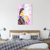 Zeit verlieren - Aquarellmalerei Leinwanddruck (Insitu (Schlafzimmer))