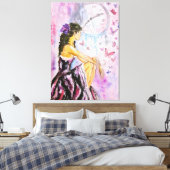 Zeit verlieren - Aquarellmalerei Leinwanddruck (Insitu (Schlafzimmer))