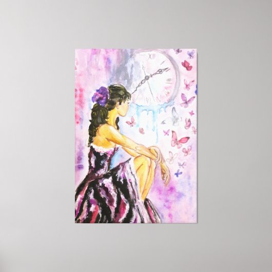 Zeit verlieren - Aquarellmalerei Leinwanddruck (Vorderseite)