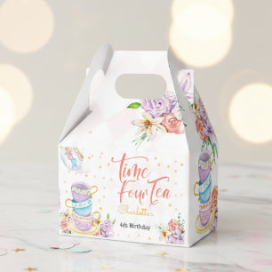Zeit vier Tee, vierter Tee Geburtstag Geschenkschachtel