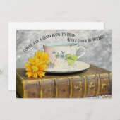 Zeit von Urlaub Kaffee und ein gutes Buch zu lesen (Vorne/Hinten)