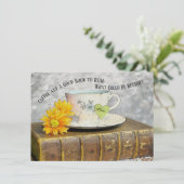 Zeit von Urlaub Kaffee und ein gutes Buch zu lesen Karte (Stehend Vorderseite)