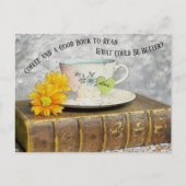 Zeit von Urlaub Kaffee und ein gutes Buch zu lesen Postkarte (Vorderseite)