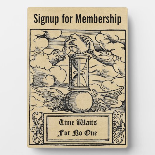 Zeit wartet auf niemanden, der Mitglied ist Fotoplatte (Vorderseite)