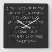 Zeit wartet auf niemanden quadratische wanduhr (Vorderseite)