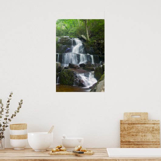 Zeit Wasserfall Wald Poster (Küche)