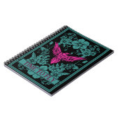 ZEIT ZU FLIEGEN - Exotische rosa Vögel/duskyblaue Notizblock (Linke Seite)