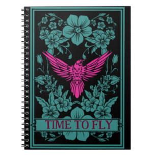 ZEIT ZU FLIEGEN - Exotische rosa Vögel/duskyblaue  Notizblock