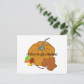 Zeit zu geben Dank Kürbis und Blatt Postcard Postkarte (Stehend Vorderseite)