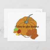 Zeit zu geben Dank Kürbis und Blatt Postcard Postkarte (Vorne/Hinten)