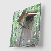 ZEIT ZU GEHEN! OUTHOUSE WALL KLOCKT IN DEN WALD QUADRATISCHE WANDUHR (Winkel)